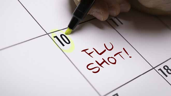 日历流感预防针提醒